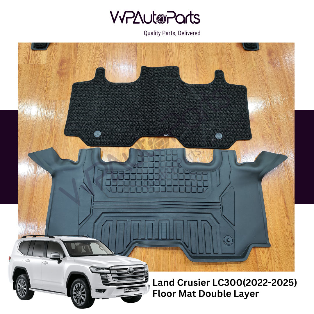 Lexus LX570 (2013-2022) And Land Cruiser LC 200 (2008-2021) 3 Row Floor Mat Double-Layer