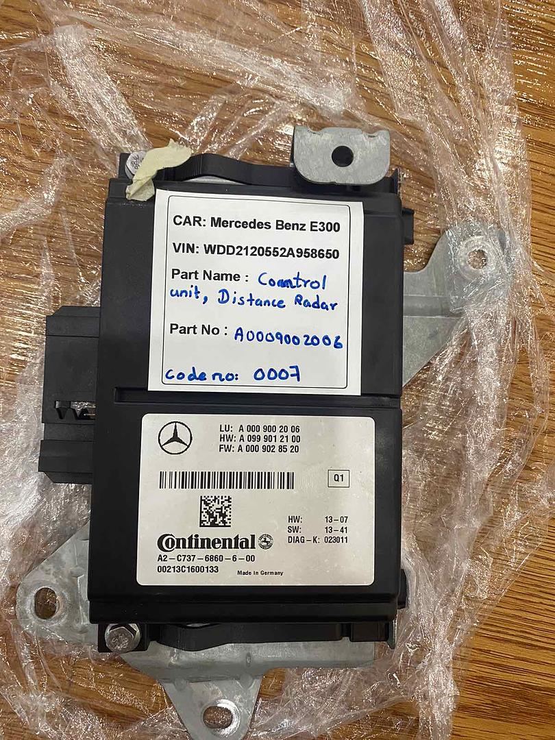 Mercedes-Benz E300 2014 W212 Control Unit Distance Radar (used) - A0009002006