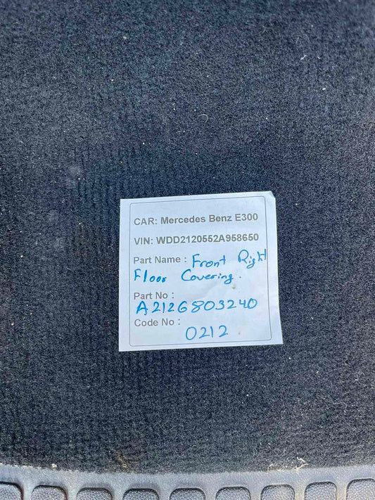 Mercedes-Benz E300 2014 W212 Front Right Floor Carpet (used) - A2126803240