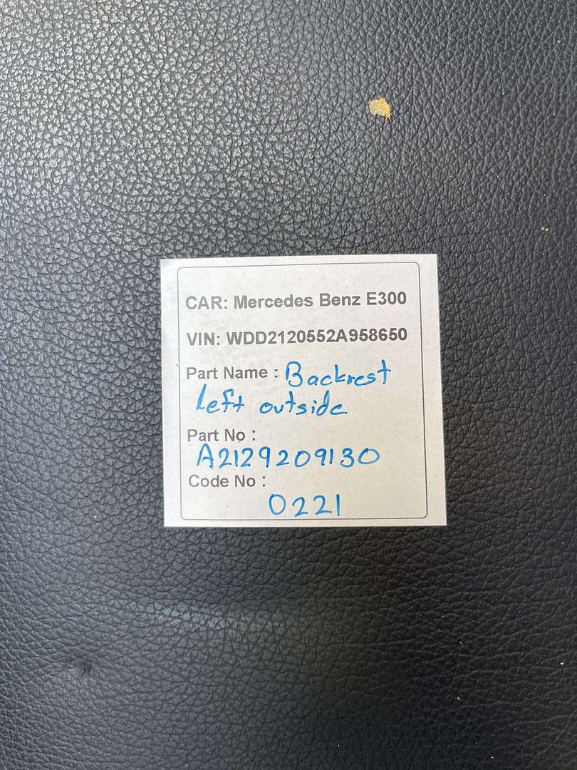 Mercedes-Benz E300 2014 W212 Backrest Left Outside (used) - A2129209130