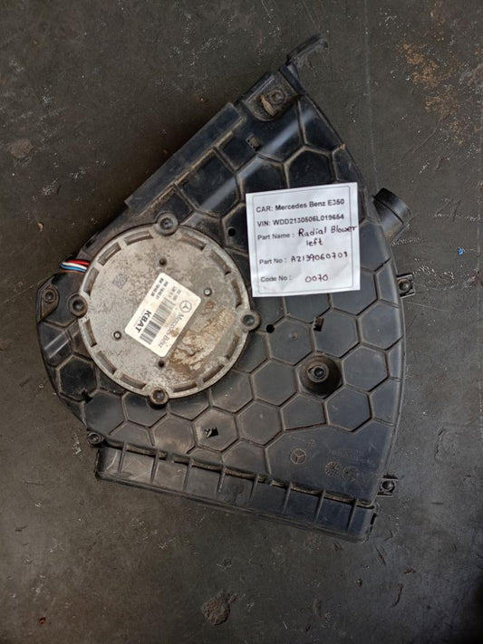 Mercedes-Benz E350 2018 W213 Heater Blower Fan Motor Left (used) - A2139060701