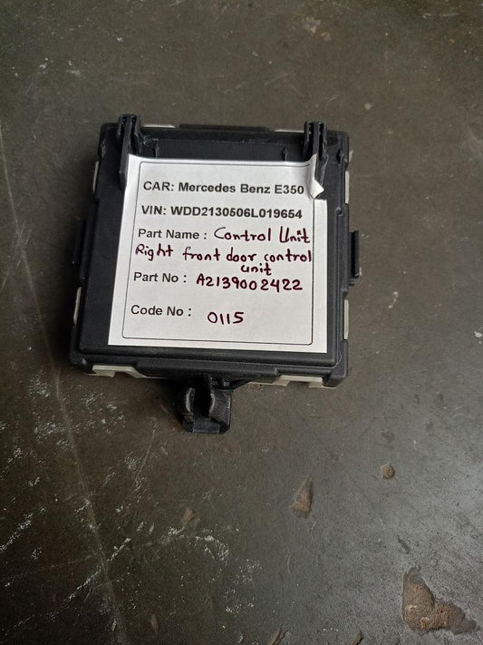 Mercedes-Benz E350 2018 W213 Control Unit Right Front Door (used) - A2139002422
